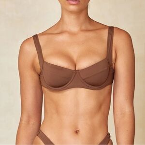 Brown bikini top